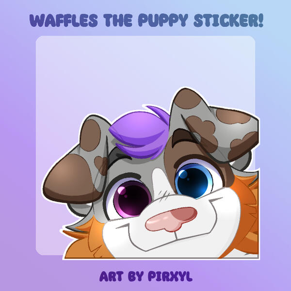 Waffles The Puppy Sticker